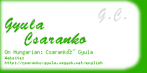 gyula csaranko business card